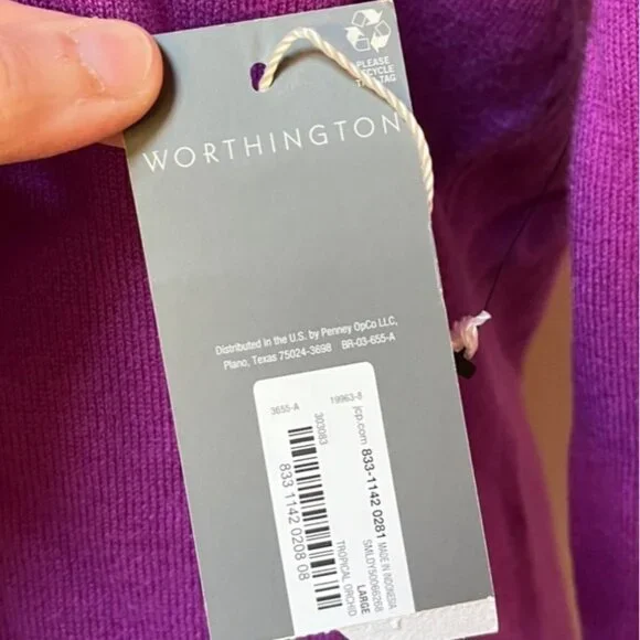 NWT Worthington Purple Pullover Sweater Large - Picture 2 of 6